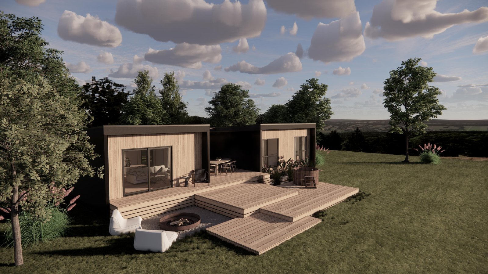 Modulink modular home with timber deck and outdoor living